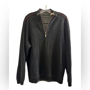 Tommy Bahama Mens Reversible Black‎ 1/4 Zip Pullover Sweater Size Medium